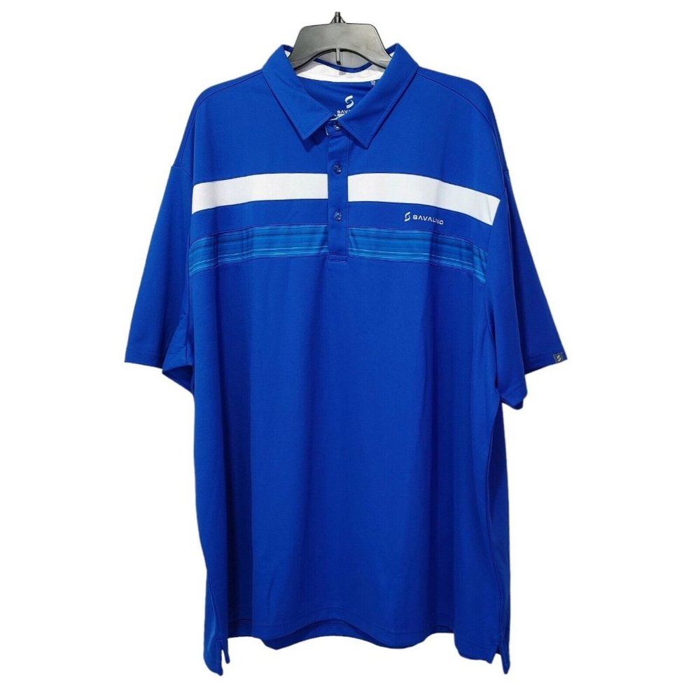 Savalino Bowling Polo Shirt Royal Blue Men's Size 4XL (READ MEASUREMENTS)